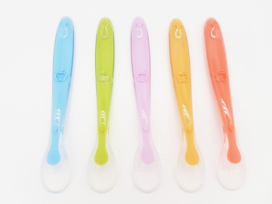 5 Pack Silicone Baby Spoon Silicone Feeding Spoon BPA Free Baby Utensils