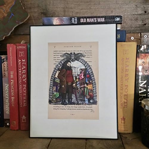 Diagon Alley Original Harry Potter Acrylic Painting Book Page Art Print