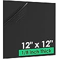 CREGEAR ABS Plastic Sheet 1/8 Inch Thick - 12" x 12", Black Plastic Sheet Rigid Thermoplastic Sheet, ABS Plastic Board for Sign, Craft, DIY Project, 2 Different Surfaces - Texture & Smooth, 1 Pack