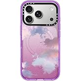 CASETiFY Impact iPhone 17 Pro Case [Slim/Compatible with Magsafe / 8.2 ft. 4X Military Grade Drop Protection] - Clouds - Glitter Purple