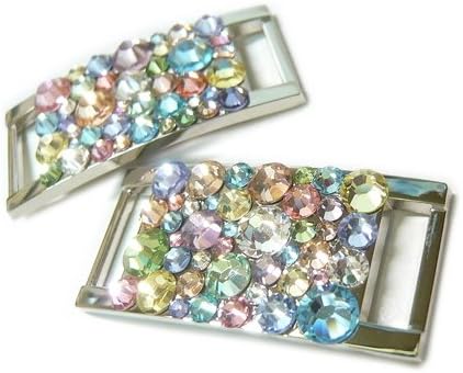 Amazon Co Jp 靴紐アクセ シューレースチャーム スイートフォンテ スワロフスキー クリスタル パステルカラーデザイン シルバー台 靴紐チャーム シューズアクセサリー ドラッグストア