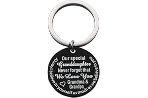 CHENVA Grandparents to Granddaughter Gifts Never Forget That We Love You Keychain Inspirational Gift for Granddaughter