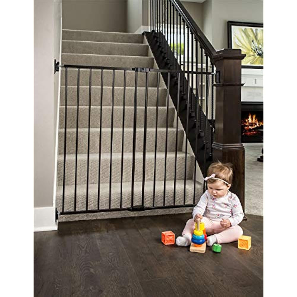 2in1 Extra Tall Easy Swing Stairway Hallway Walk Through Baby Gate