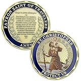 Patron Saint of Travelers Prayer Commemorative Coin St Christopher Challenge Coin