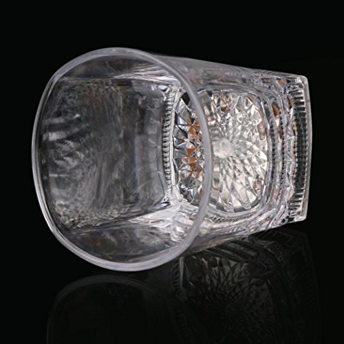 Transer Distinctive Flashing Led Wine Glass Light Up Barware Drink Cup Party Wedding (C, Clear)