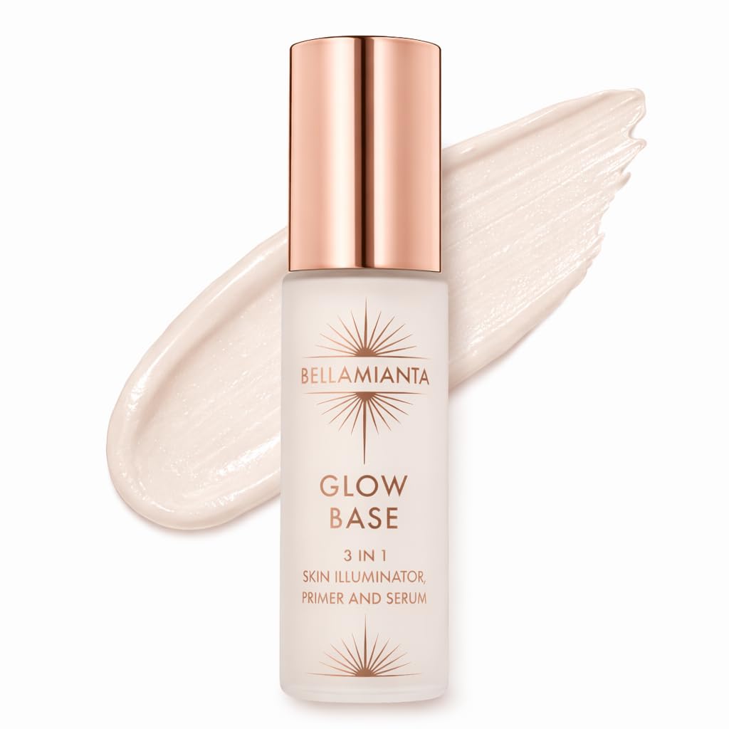 Bellamianta Glow Base – Hydrating Makeup Primer & Illuminator – Radiant Skin Primer with Niacinamide, Hyaluronic Acid & Vitamin E – Highlighters for Glowing Skin (Pearl Glow)