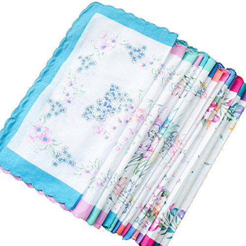 COCOUSM Womens Vintage Floral Print Cotton handkerchiefs Bulk - Thumbnail 2