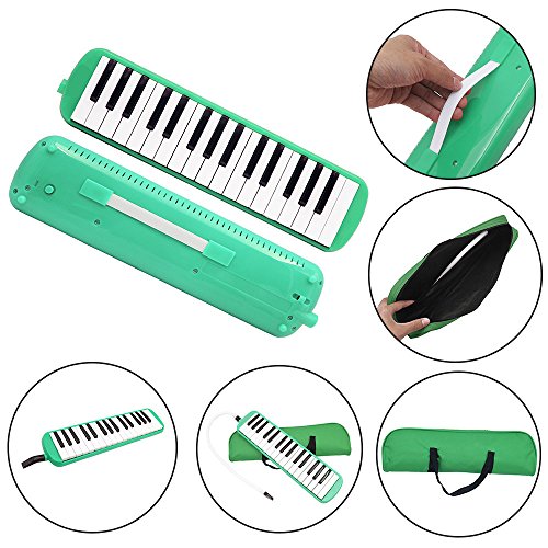 Soogo Melodica with Mouthpiece & Hose & Bag for Children (32-Key Green) - Thumbnail 2