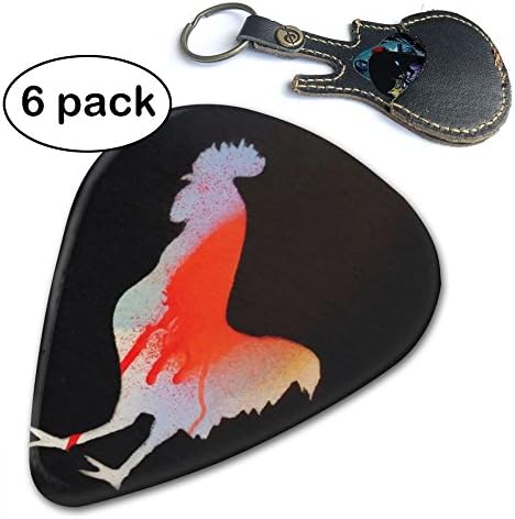 JAWANNA Chicken Guitar Picks, 351 Shape Classic Picks (6 Pack) Celluloid Unique And Stylish Design, For Guitar Bass Includes Thin, Medium & Heavy Gauges