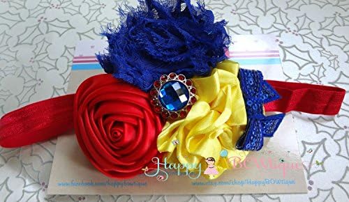 Trio Princess Snow White Headband, Princess Baby Girl Headband, Baby Girl Snow White Headband