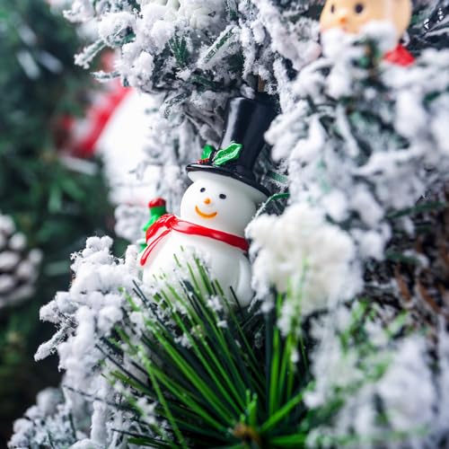 FUTUREPLUSX 24PCS Christmas Fairy Garden Figurines, Christmas Miniature Figurines 3D Resin Miniatures for Crafts Christmas Party Supplies Advent Calendar Fillers