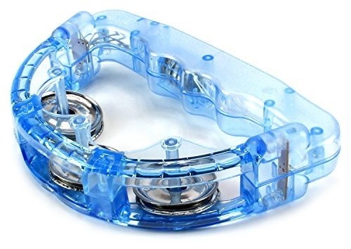 Cool Set of 12 Flashing Light Tambourine Children's Kid's Novelty Toy Noise Maker W/ 3 Light Patterns, Perfect for Party Favors, Goodie Bags (Colors May Vary) Fun with Lights