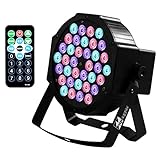 DJ Lights Missyee 36 X 1W RGB LEDs DJ LED Uplighting Package Sound Activated Stage Par Lights with Remote Control Compatible with DMX, 9 Modes LED Up Lights for Wedding Event Party Festival (1 Pack)