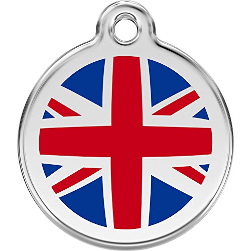 Red Dingo Personalized UK Flag Pet ID Dog Tag (Small)