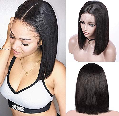 Natrual Black Lace Front Bob Wigs 13x6 Deep Part 180% Density Brazilian Human Hair Pre Plucked Natural Hairline Bleached…