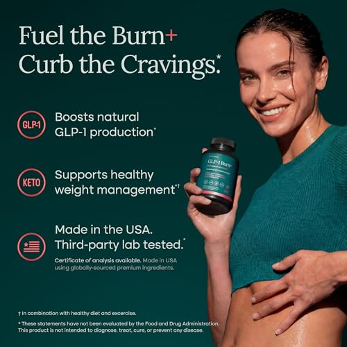 GLP-1 Supplement for Appetite Support and Metabolic Health for Men and Women with BHB Ketones, Apple Cider Vinegar, Berberine HCL, Turmeric and Cinnamon