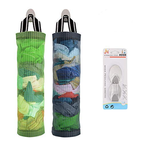 Plastic Bag Holder Sulimy Dispensers Folding Mesh Garbage Bags 2pcs