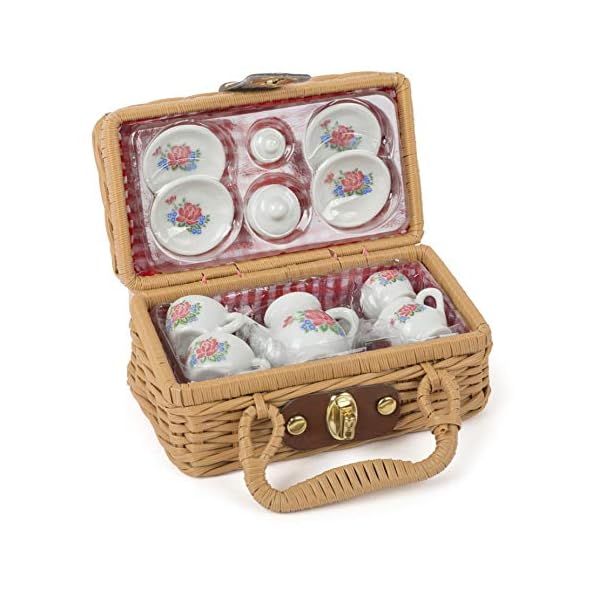 small foot Porzellan-Kaffeeservice im Koffer, 12 TLG. Set, perfekt geeignet für kleine Puppen, ab 3 Jahren, 11274 – Bild 3