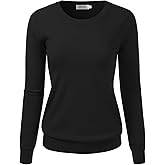 danibe Women's Crewneck Long Sleeve Pullover Premium Soft Knit Sweater (S-XXL)