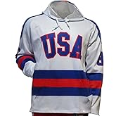USA Hockey Miracle on Ice 1980 Jersey Adult Hoody - White | Performance, Quick Dry, Moisture Wicking Fabric | Officially Licensed Large