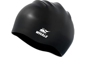 WHALE Extra Large Swim Cap for Women Men, Durable Silicone Swimming Hat with Ear Protection, Unisex Adults Bath Swimming Caps for Long Thick Curly Hair & Dreadlocks Braids Weaves Afro Hair