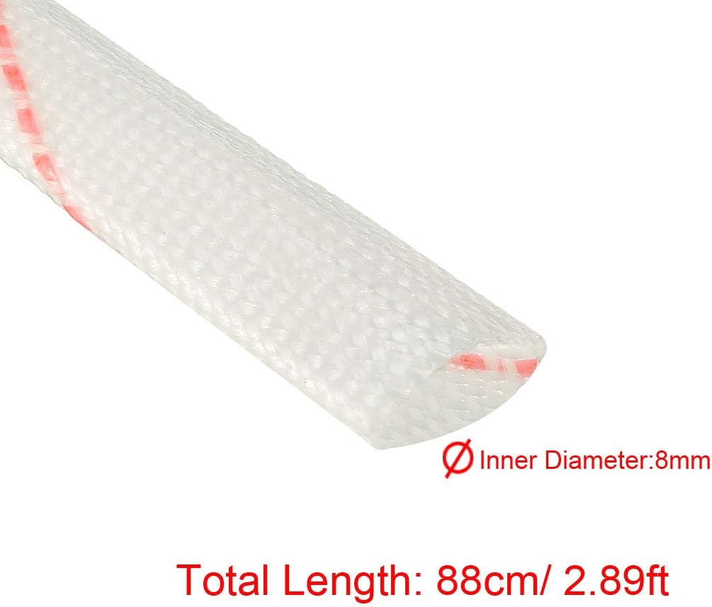 sourcing map 5pcs Fiberglass Heat Shield Sleeve 8mm(5/16-inch) ID x 2.89ft Adjustable PVC Silicone Fiberglass Sleeve Pipe - Image 3