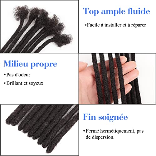 Orientfashion Locks Natural Hair, Dreadlocks Natural Handmade Locks Human Hair Extension for Men/Women (12 Inches 0.5 cm 20 Locs #Natural Black)