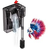 Novique HOB Slim Aquarium Filter for Up to 5 Gallon Tank Ultra-Quiet Fish Tank Power Filter Flow Adjustable Suitable for Saltwater and Freshwater 42 GPH 3W