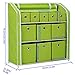 Home-Like 11 Drawer Storage Organizer,Muti-Bin Toy Organizer, 3 Tier Metal Shelves with 11 Removable Fabric Bins, DIY Multi-Purpose Storage Chest Suit for Home Office Bedroom Playroom, Green