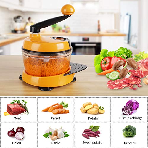 MIGECON Manual Vegetable Chopper, Hand Held Food Processor for Fruits