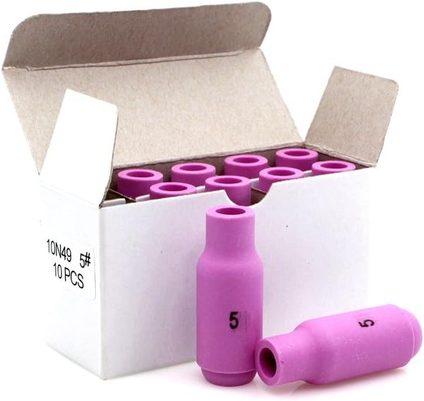 TIG Welding Nozzle Ceramic Tip 10N49 (#5,5/16'' 8mm) for Torch WP SR17 SR18 SR26 Series Pk/10(Weld Consumables Kit)