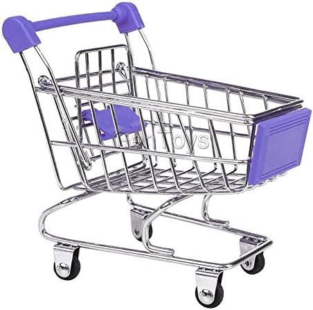 Mini Shopping Cart Trolley Kids Pretend Play Shopping Fun Toy Gift Purple