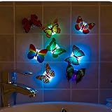 1pcs Change Colors Stick-on Butterfly Wall Xmas Decor LED Night Light