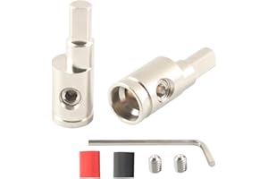 TIALECCI Amp Input Reducer 4Gauge to 4Gauge Car Audio Amplifier Wire Terminal Connectors Brass 2PCS with Heat Shrink Tubing