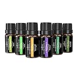 Anjou Essential Oils Set, Top 6 Upgraded 2019 Version Aromatherapy Oils, Include Lavender, Tea Tree, Eucalyptus, Lemongrass, Orange, Peppermint, Set of 6 Pcs/10mL