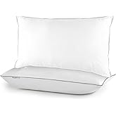 FluffCo Zen Down Alternative Standard Size Pillow with Soft Microfiber Fill - Plush Cloud-Like Comfort for Side & Back Sleepers - Hypoallergenic Bed Pillow for Deep Sleep & Neck Support