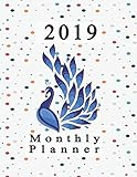 2019 Monthly Planner: Schedule Organizer Beautiful peacock design Cover Monthly and Weekly Calendar by Victoria Mann