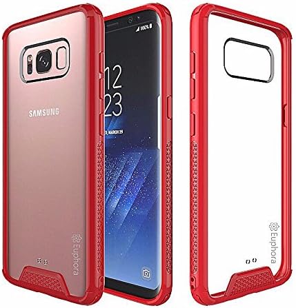 Galaxy S8 Case, Euphora Shockproof Acrylic + TPU Bumper Case Scratch-Resistant Slim Absorbent Transparent Protective Cover For Samsung Galaxy S8 (2017) (Crimson Red)
