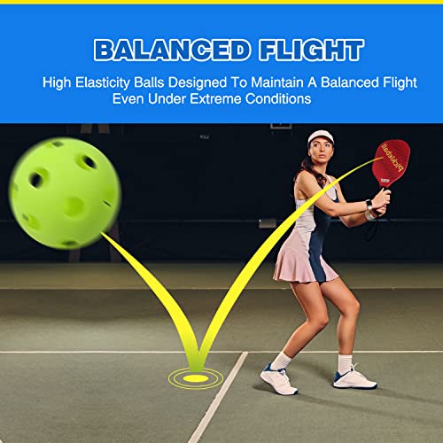 GSE Pickleball Balls, 26 Holes Indoor Training Pickleballs Set, Flight