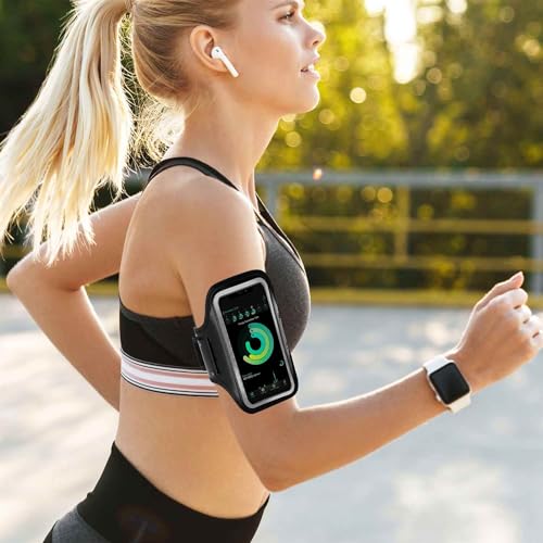 ONEFLOW Brazalete deportivo para teléfono móvil compatible con ZTE Blade A5 2019, brazalete de fitness, pulsera deportiva para correr al aire libre, funda para teléfono móvil, color negro