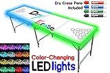 PartyPongTables.com 8-Foot Beer Pong Table w/OPTIONAL Cup Holes, LED Lights, Dry Erase Surface & More - CHOOSE YOUR MODEL