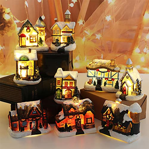 Christmas Village Light Up House, LED Lighted Christmas Village Houses
