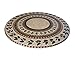 Mosaic Table Cloth Round 36 Inch To 48 Inch Elastic Edge Fitted Vinyl Table Cover Inlaid Atlantis Pattern Brown Tan Green