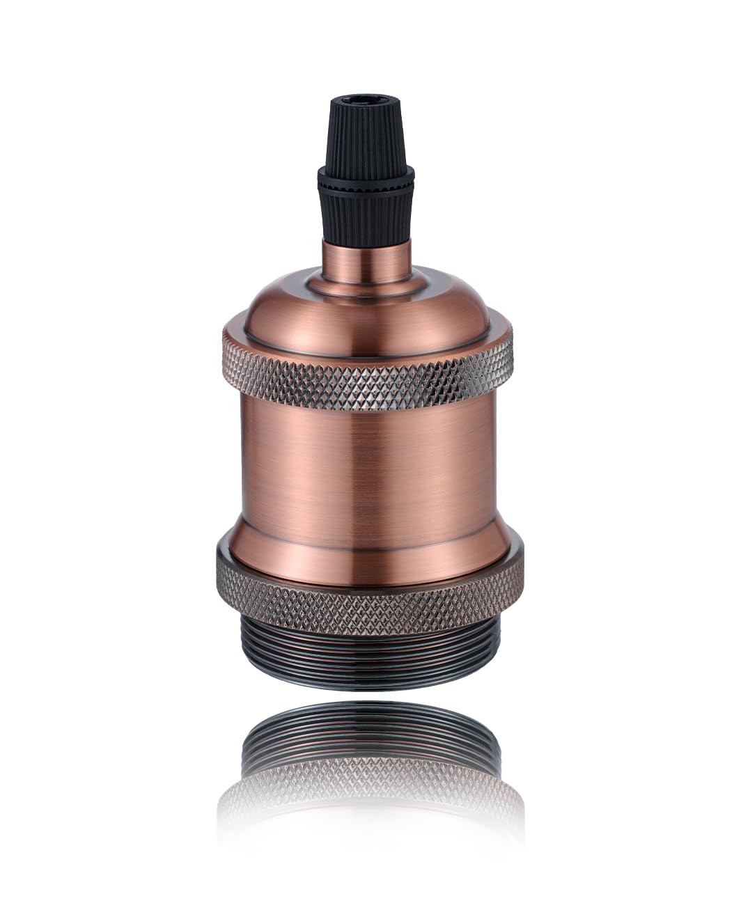 Vecys 1 PCS E27 Vintage Bronze Lamp Socket Adapter Edison Retro Lamp Holder Adapter for Vintage Light Bulbs Pendant Lamp（Red Copper）