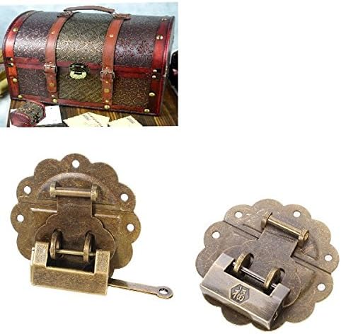 Jewelry Boxes Decorated Lock Ancient Antique Lock Horizontal Open Padlock Buckle with Lace (Random: Mode)