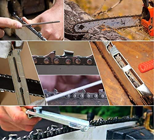 ASNOMY- 10 tlg Kettensägen-Schärffeilen-Kit - Sägeketten Feilen Set,Schärfset in Tasche Enthält 4.0 - 4.8 - 5.5mm… – Bild 7