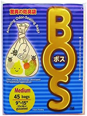BOS, Amazing Odor-sealing Disposable Bags (45bags) [Size:M, Color:White]