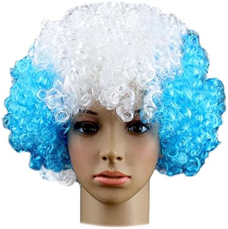 Wig for 2018 Russia World Cup FIFA Football Soccer Fans National Flag Afro Hair Cosplay Party National Day