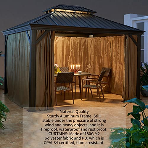 Gazebo 10ftx12ft Hardtop Outdoor grill gazebo , Double Galvanized Steel ...