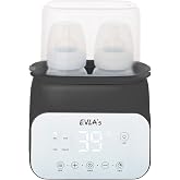 EVLA&rsquo;S Baby Bottle Warmer, Multi-Function Feeding Bottle Warmer, Fast and Accurate Breastmilk and Formula Milk Warmer with Timer, Defrost, Keep Warm, Baby Food Jar Heating Functions, Dark Gray